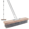 Stainless Steel Wire Brush, 59'' Long Handle Floor Scrubber for Concrete - color: Stainless Steel
