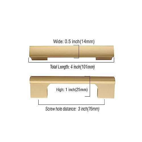 Asidrama 10 Pack 3 Inch(76mm) Brushed Gold Cabinet Pulls Kitchen Cabinet Handles Gold Cabinet Pulls Cabinet Hardware for Cupboard Drawer - color: Gold, size: 3" Hole Center(76mm)
