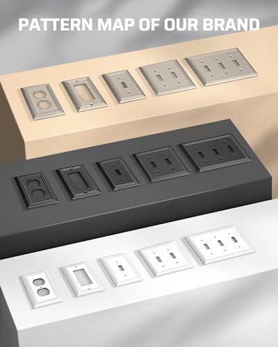 DEWENWILS Metal Duplex Wallplates, Black Finish Outlet Covers - color: Black, size: 1 Duplex 4PK