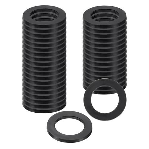 uxcell 36Pcs Rubber Washers, 1 3/16 OD x 13/16 ID x 0.1" Thickness Flat Washers for Bolts Spacers, Shower Head, Plumbing, Hose Connecting - size: 1 3/16 OD x 13/16 ID x 0.1"