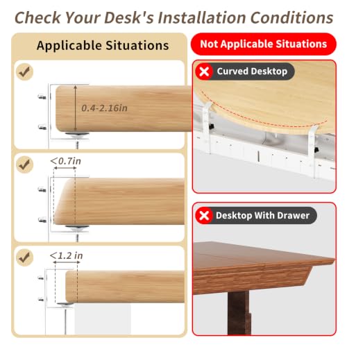 Under Desk Cable Management Tray,Expandable 25.2Inch – 38Inch,White - color: White-1