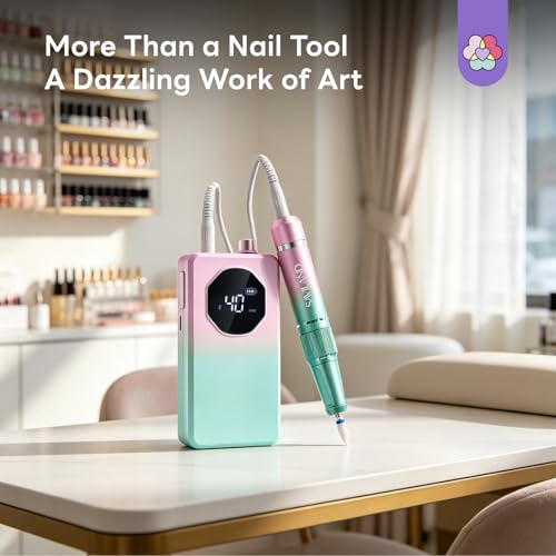 SAVILAND 40000RPM Professional Nail Drill 30S Removal Electric Nail File - color: Mint Green