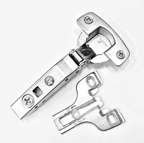 Hettich Euro 110 Soft Close Full Overlay Hinge & 0 mm Face Frame Plate Combo (Hinge w/0mm Plate) - size: 110 Degree Hinge w/0mm Plate