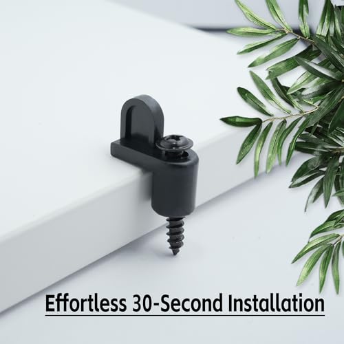 fallingstar 3/8 Inch Offset Window Screen Clips with Screws(15, Black) - color: Black