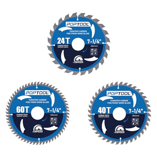 7-1/4 Inch Circular Saw Blade with Expansion Slots, Low Noise Design, Stress Relief Cut Blade for Smooth & Stable Wood Cutting