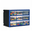 NORTHSKY 9-Bin Small Parts Cabinet, Stackable, Blue, 14.17 × 7.09 × 9.45 in 9 * Blue (9 Drawer & Clear) - size: 9 Drawer