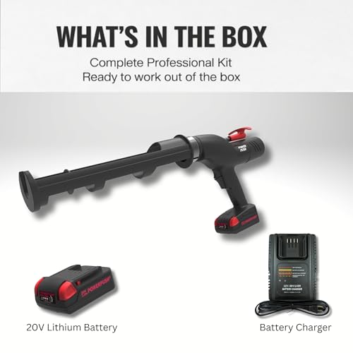 20V Cordless Caulking Gun, 29 oz Cartridge, 900 lb Thrust, 856 ml - size: 29oz / 856ml / 1 Quart, style: Cordless 20V (5000 Series)