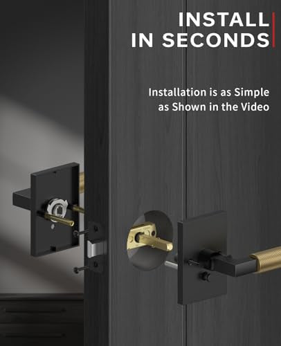 Asidrama 6 Pack Black and Champagne Bronze Privacy Door Handles - color: Black and Champagne Bronze