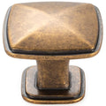 KOOFIZO 10 Pack Antique Brass Cabinet Knobs Brass Drawer Knobs K02 Square Single Hole Cabinet Pulls for Cabinets Drawer Dresser Cupboard Bedroom Closet Bathroom Vanity - color: Antique Brass, size: Knob 1 - 10Pcs