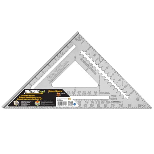 Johnson Level & Tool RAS-120 12" Johnny Square Aluminum Rafter, 12", Silver, 1 Square