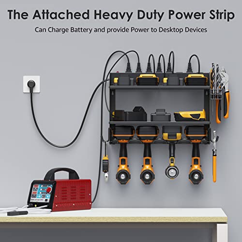 CCCEI Wall Mount Modular Tool Charging Organizer, Black, 1 Pack, 3 Tier. - color: Black