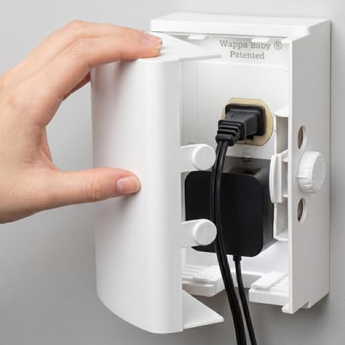 Outlet Cover BOX Baby Proofing (1-Pack) Patented Dual-Lock for Much Better Toddler Proofing, Easy Operation, Simple 3 Step Install with Included Screws. Provides Extra Space Inside for Plugs,Adapters