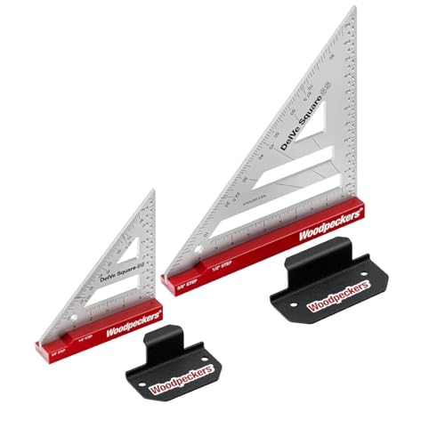 Woodpeckers Delve Square, 10-in-1 Woodworking Layout Tool, 3.5 & 6 Inch Set, Stainless Steel, Feature Packed Carpenter Square - color: Stainless Steel, style: Kit - 3.5 & 6 Inch