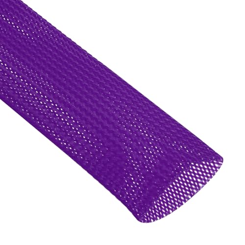 uxcell Expandable Sleeving, 1 1/2-inch 25ft Cable Sleeve, Purple - color: Purple, size: 1 1/2-inch x 25ft