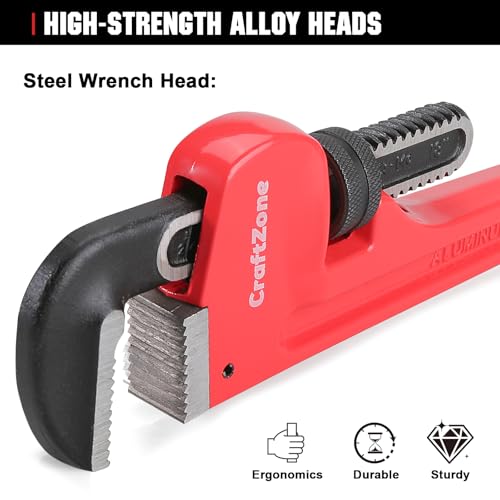 3Piece Aluminum Pipe Wrench Set (10”, 14”, 18”), Heavy-Duty Adjustable Straight Plumbing Wrenches, Drop-Forged Jaws, Lightweight Design, Versatile for Plumbing & Home Repair - size: 10,14,18IN