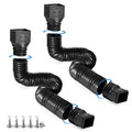 plusgutter Black-2pack Rain Gutter Downspout Extensions Flexible, Drain Downspout Extender,Down Spout Drain Extender, Gutter Connector Rainwater Drainage,Extendable from 21 to 68 Inches - color: Black