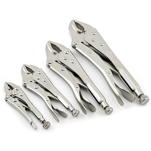 5-inch Locking Pliers, Curved Jaw with Wire Cutter - size: 5-Inch