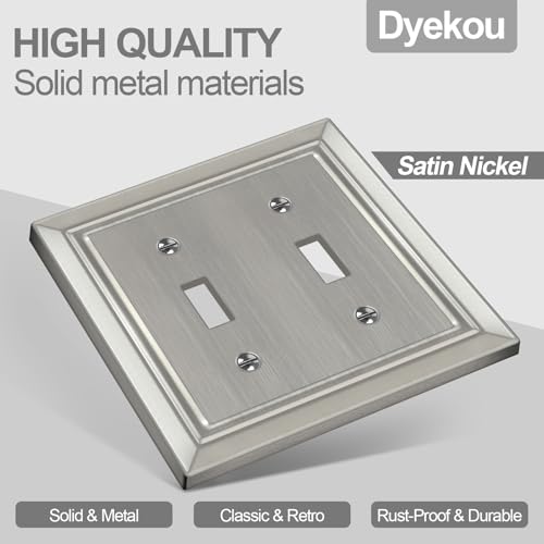 Metal Wall Plate for Electrical Outlets, Applicable to Double Toggle - size: Double Toggle