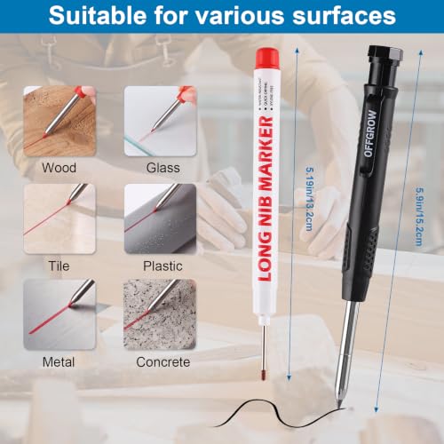 2-Pack Mechanical Carpenter Pencils Set with Refills and Case