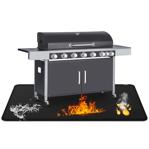40 x 60inch Under Grill Mat for Outdoor Grill, Double-Sided Fireproof Grill Pad,Perfect for Outdoor Barbecue Spots,Fireproof, Waterproof Grill Floor Pads Fire Pit Mat Fireplace Mat - size: 40*60inch