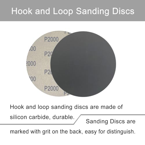 6 Inch 50 Pcs Wet Dry Hook and Loop Sanding Discs, No Hole, 2000 Grit - style: Grit 2000