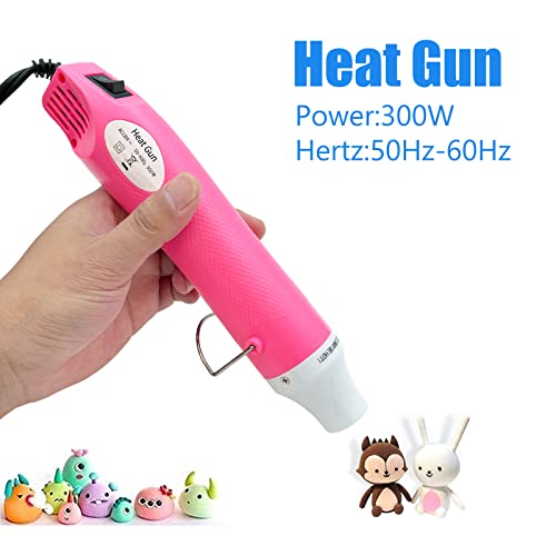 Heat Gun, Mini Hot Air Gun for DIY Crafts Portable Heat Air Gun Tool for Embossing Shrink Wrapping Drying Paint - color: Pink
