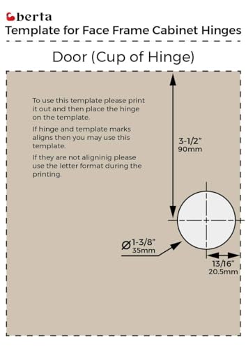 Berta (10 pcs) 1 5/16" Overlay Cabinet Door Hinges, 90 Degree Restricted Opening Angle Soft Closing Face Frame Hinges, 6-Ways 3-Cam Adjustment, Concealed Kitchen Cabinet Door Hinges with Screws - size: 1 5/16" Overlay
