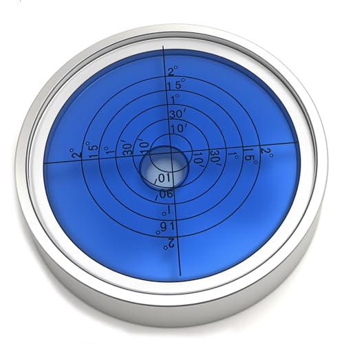 Aluminium Precision Horizontal Leveler Level Tool,Alloy Case Large Round Bullseye Leveling Tool Pocket Spirit Level for RV leveling Engineers Machinist, Ø74mm,Accuracy 15'/2 - size: 74mm