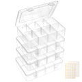 QUEFE Bead Organizer Box 4 Pack 8 Grid Plastic Tackle Box Storage Dividers - size: 4pcs