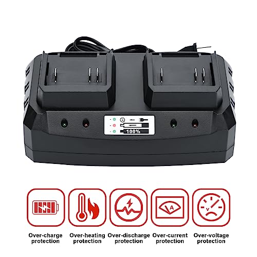 21v Battery Dual Port Quick Charger Base, Dual Rapid Charger Compatible 21v Lithium-Ion Battery by SHINTYOOL (Battery Not Included)