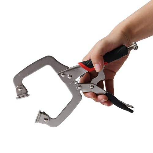 Xiao & Dao Pro 3PCS 6 Inch 8 Inch 11 Inch C Clamp Locking Pliers, Heavy Duty Welding C Clamp Pliers with Swivel Pads, Vise Grip Locking Pliers Face Clamps for Woodworking, Welding, Building