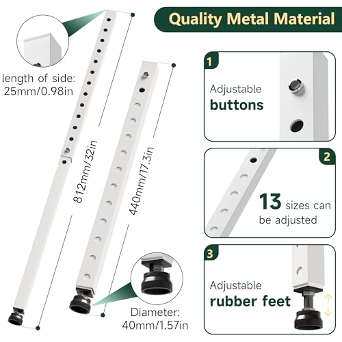 WooFog Window Security Bars Adjustable, Window Bars Security Inside Vertical, Heavy Window Ac Lock Bar with Rubber Feet for Up and Down Windows, 17-32 inch Double Hung Window Stopper -2 PCS Patented - size: 17" to 32"-2 PCS