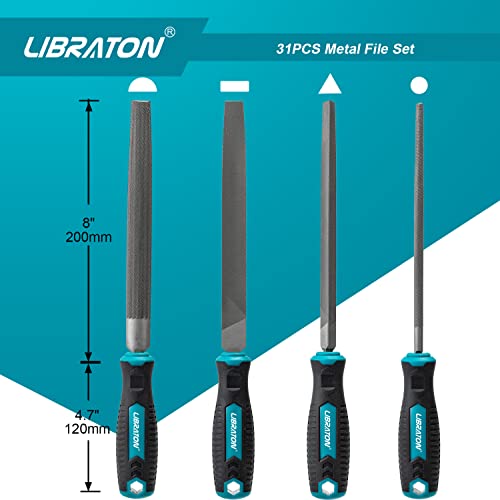 LIBRATON 31PCS Metal File Set, Metal Files, 12 Needle Files - style: Metal File-31PCS