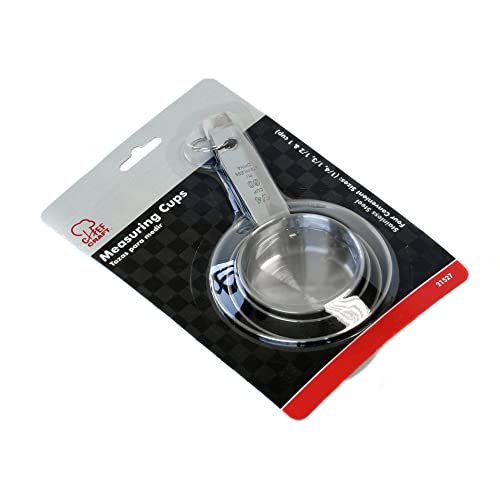 Chef Craft Select 4 Piece Measuring Cup Set, 1/4, 1/3, 1/2 and 1 cup, Stainless Steel - style: Measuring Cup Set