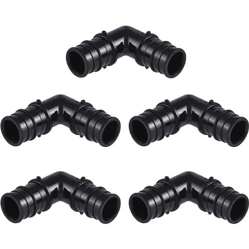 SharkBite 3/4 Inch Poly Expansion 90 Degree Coupling for PEX-A Pipe, Made in the USA, Pack of 5, Plastic Plumbing Fittings, Plastic Elbow Coupling for PEX-A Tubing, UA256A5 - size: 3/4 in., 5 Pack