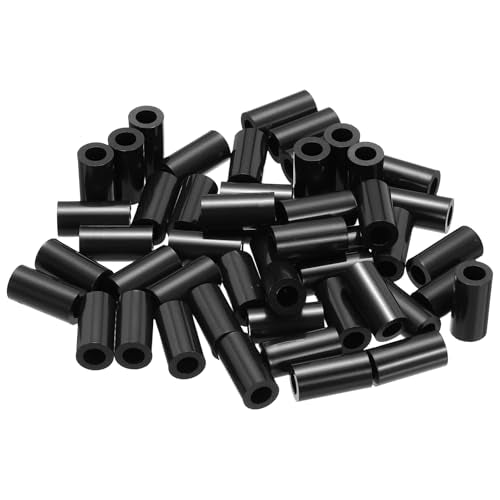 PATIKIL 120Pcs ABS Spacers 4mm ID, 7mm OD, 14mm Height Plastic Round Stud Spacer Black Nylon Washers Nut Unthreaded Rubber for M4 Screws Bolts Barrel - size: 4mm ID, 7mm OD, 14mm Height