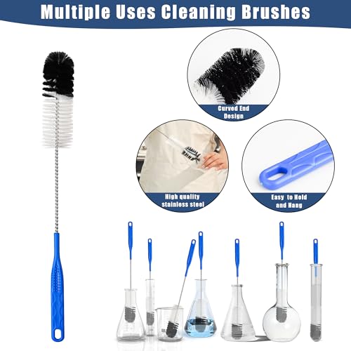 12Pcs Glass Tube Pipe Cleaners Brush Kit,Long Nylon Straw Brush