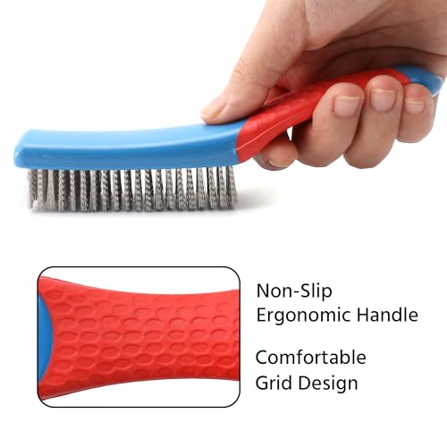 Wire Brushes for Rust Removal, Steel Wire Metal Brush for Cleaning Concrete