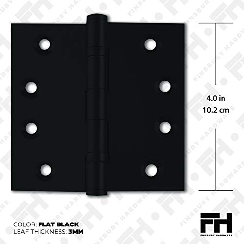 Black Heavy Duty Door Hinge Matte Black Ball Bearing 4x4 Inch Heavy Duty - Set of 2 Solid Brass Matte Black Door Hinges (Flat Black) - color: Flat Black