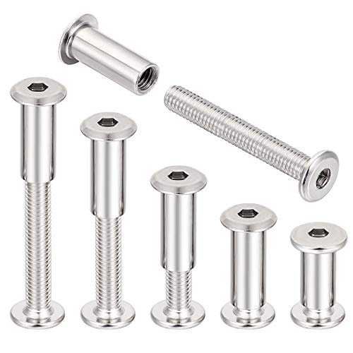 40 Sets Silver Furniture Connector Bolts M6x40mm Binding Screws for Wood - color: M6x40mm-D