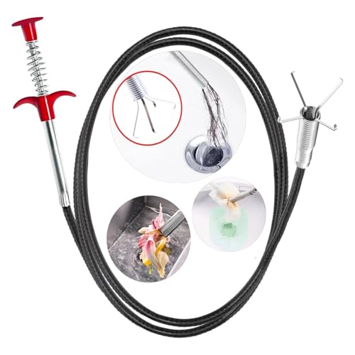 Drain Snake,61 inch Flexible Grabber Claw Pick Up Reacher Tool,Drain Clog Remover - Gutter Cleaning Tools for Home Sink, Bathroom Tub,Drain, Toilet, Tight Spaces - style: 61 in