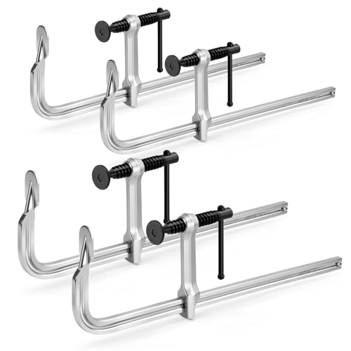Bar Clamps 4-Pack, 12-Inch Light-duty Drop Forged Steel F Clamps (450 lbs) for Welding and Woodworking - style: 450 Lbs