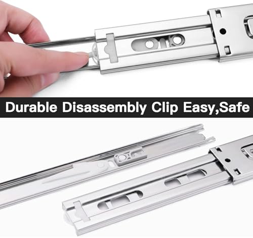 10 inch Soft Self Close Drawer Slides 6 Pairs (12pcs) Full Extension Ball Bearing 3 fold Full Stretch Side Mount Drawer Slides 100 LB Capacity Drawer Slide 10" Silver - size: 10 inch-250mm
