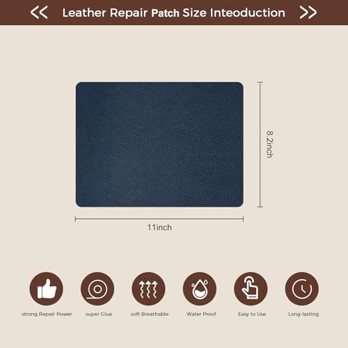 JDLUGH Leather Repair Patch Tape, 8.2x11 Inch, 2PCS, Blue1.0 - color: blue, size: 8.2x11 Inch