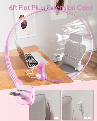Power Strip Tower, kakyanill Charging Station 9 AC Outlets 8 USB Ports - color: Purple, size: 24W