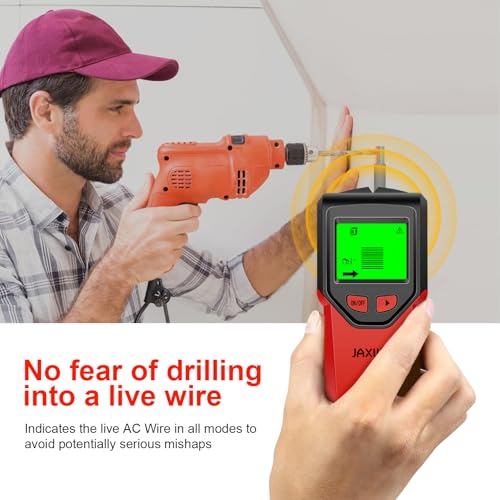 Stud Finder Wall Scanner - 5 in 1 Stud Finder Tool w/Smart Chip and HD LCD Display, Stud Detector Beam Finders for the Center and Edge of Wood AC Wire Metal Studs Joist Pipe (Cherry) - color: Cherry