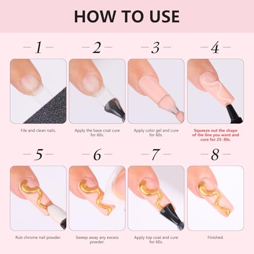 Makartt 15g 3D Nail Gel & Gold Chrome Nail Powder Kit for Sculting and Drawing - color: A04-Clear 3D Nail Gel & Gold Chrome Nail Powder