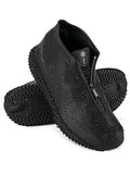 Zbyoujer Waterproof Rain Shoe Covers, Silicone Overshoes with Zipper Non-slip Galoshes for Men and Women - color: Black, size: M (Women 5-7, Men 5-6)