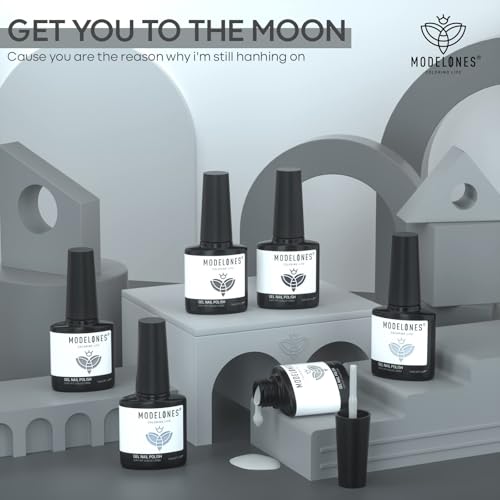 modelones Fall Grey Gel Nail Polish Set 6 Lisht to Dark Colors - color: A A2 Grey Collection