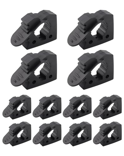 Quick-Release Clamp Mount Rubber Clamp Grip for 1-1/7'' to 1-3/7'' Diameter Tools and Equipment Used on Off-road vehicle, UTV, ATV, Van, Trucks, Boat & Train- 12 Pack - size: 12 Pack